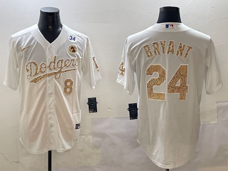 Men Los Angeles Dodgers #24 Bryant White Fashion Game 2025 Nike MLB Jersey style 30612